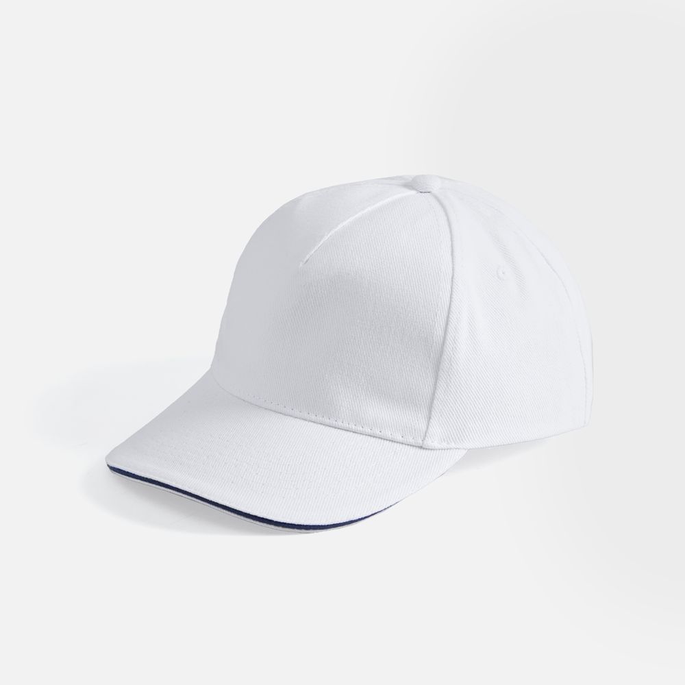 Бейсболка Long Beach, белая с темно-синим