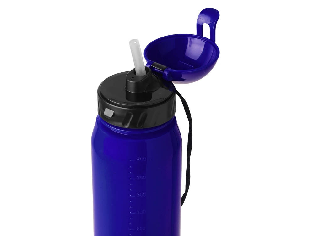 Бутылка для воды с трубочкой Little, 400 мл, синий
