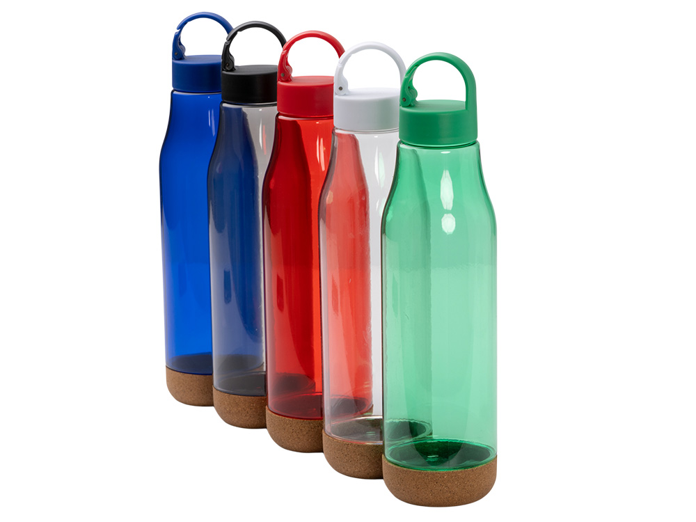 Бутылка Basti с пластиковым корпусом и пробковым дном, прозрачный Бутылка Basti с пластиковым корпусом и пробковым дном, прозрачный