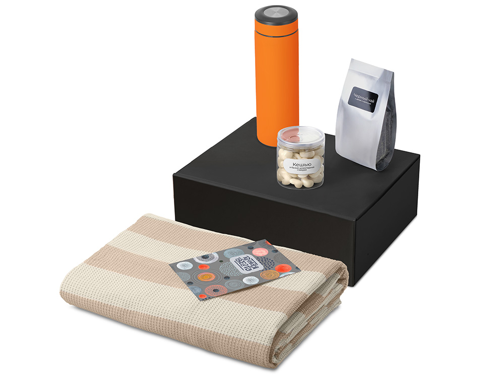 Подарочный набор Re:y. Warm с пледом, термосом и чаем