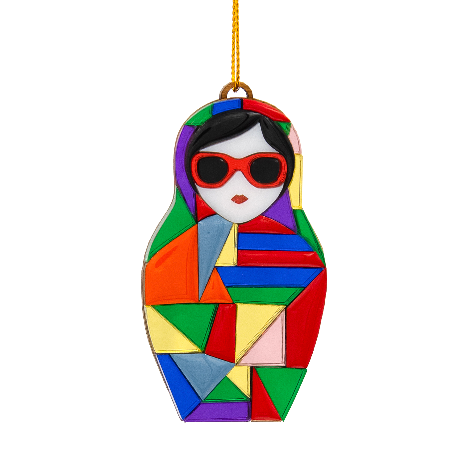 Ёлочная игрушка Матрешка с мозаикой (разноцветный) Ёлочная игрушка Матрешка с мозаикой (разноцветный)