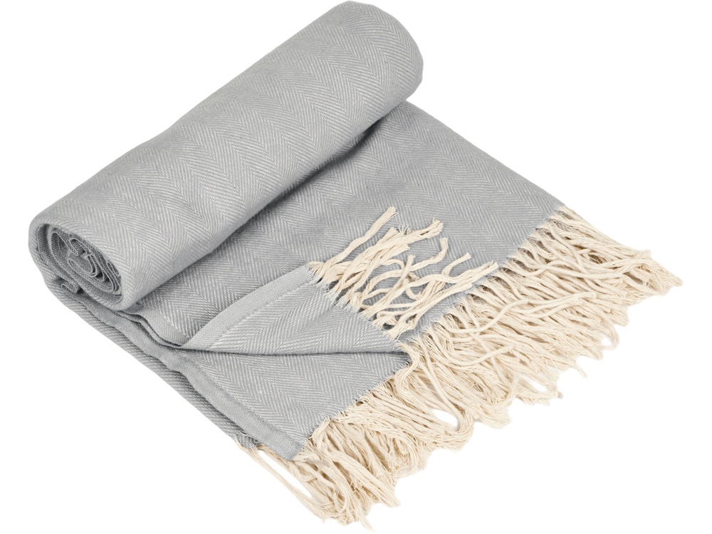 Плед Ёлочка 145х180 см. ПРЕМИУМ (серый однотонное)