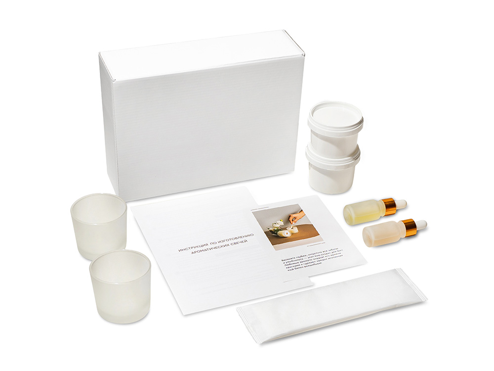 Набор для создания 2-х ароматических свечей: имбирный пряник, рождественская елка (без лого LM)