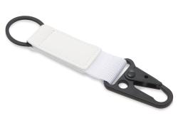 Брелок-ремувка Carabinier из ткани с вставкой из экокожи и карабином, белый Брелок-ремувка Carabinier из ткани с вставкой из экокожи и карабином, белый