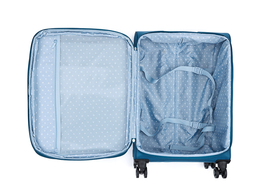 Чемодан TORBER ВИВИ, синий, полиэстер, 44 х 25 х 67 см, 63 л Чемодан TORBER ВИВИ, синий, полиэстер, 44 х 25 х 67 см, 63 л