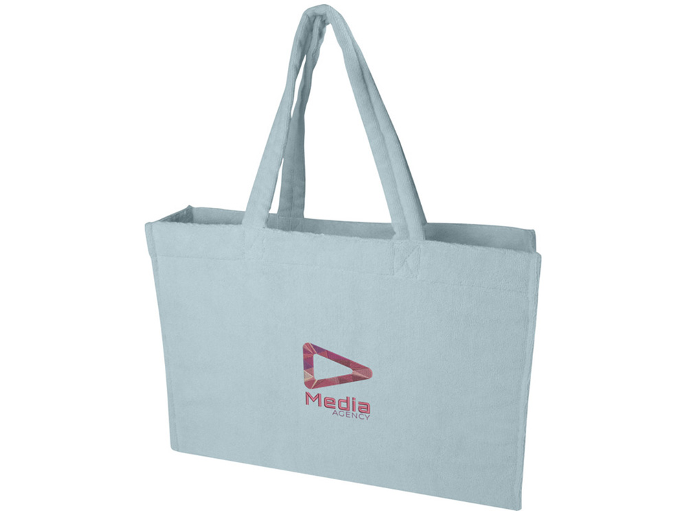 Пляжная эко-сумка Siam объемом 13 л из переработанной махровой ткани, сертифицированной GRS - Cloud Blue