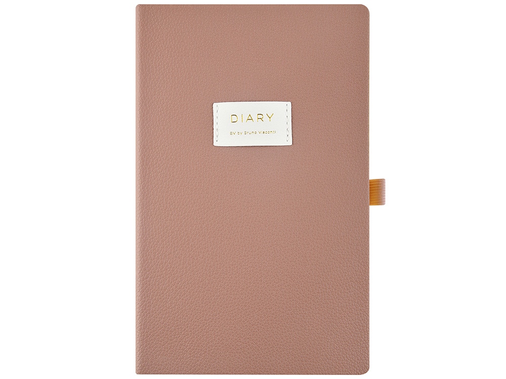 Ежедневник недатированный А5 Morandi. Пыльная роза с нашивкой, пыльно-розовый