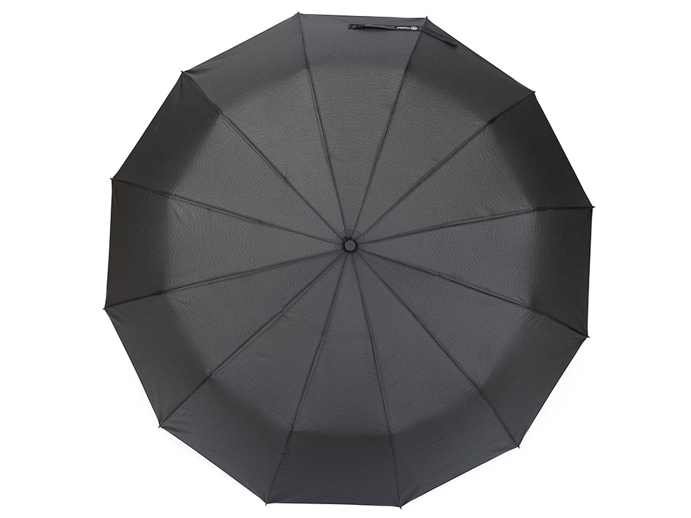 Зонт складной мужской TORBER, автомат, 3 сложения, черный, каркас сталь/файбергласс, эпонж, пластиковая ручка, диаметр 103 см