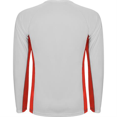 Спортивная футболка SHANGHAI L/S мужская, БЕЛЫЙ/КРАСНЫЙ 2XL