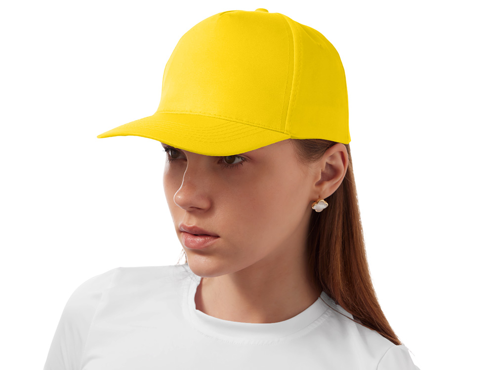 Бейсболка Poly 5-ти панельная 120 гр, желтый