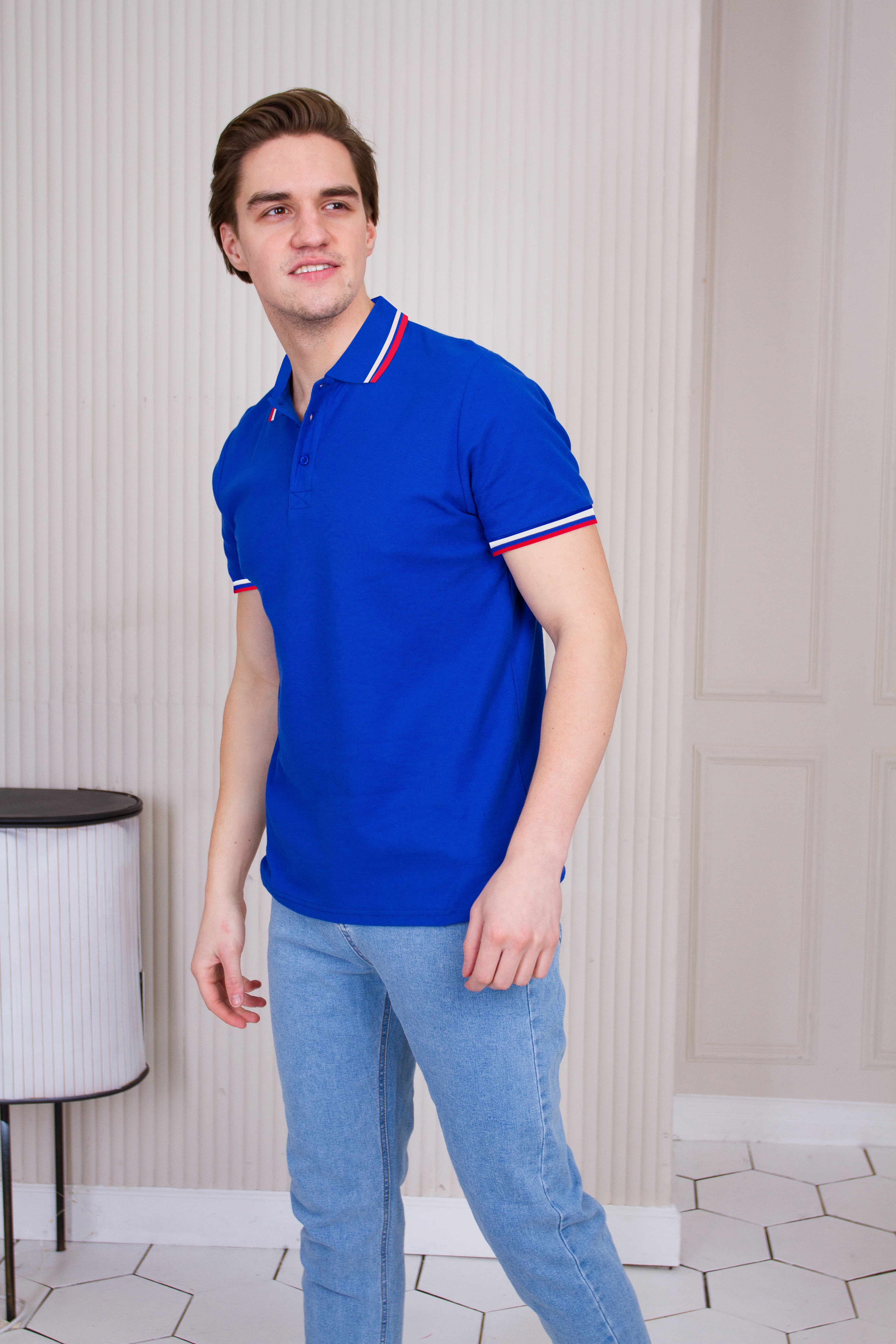 Рубашка поло мужская 04RUS Триколор