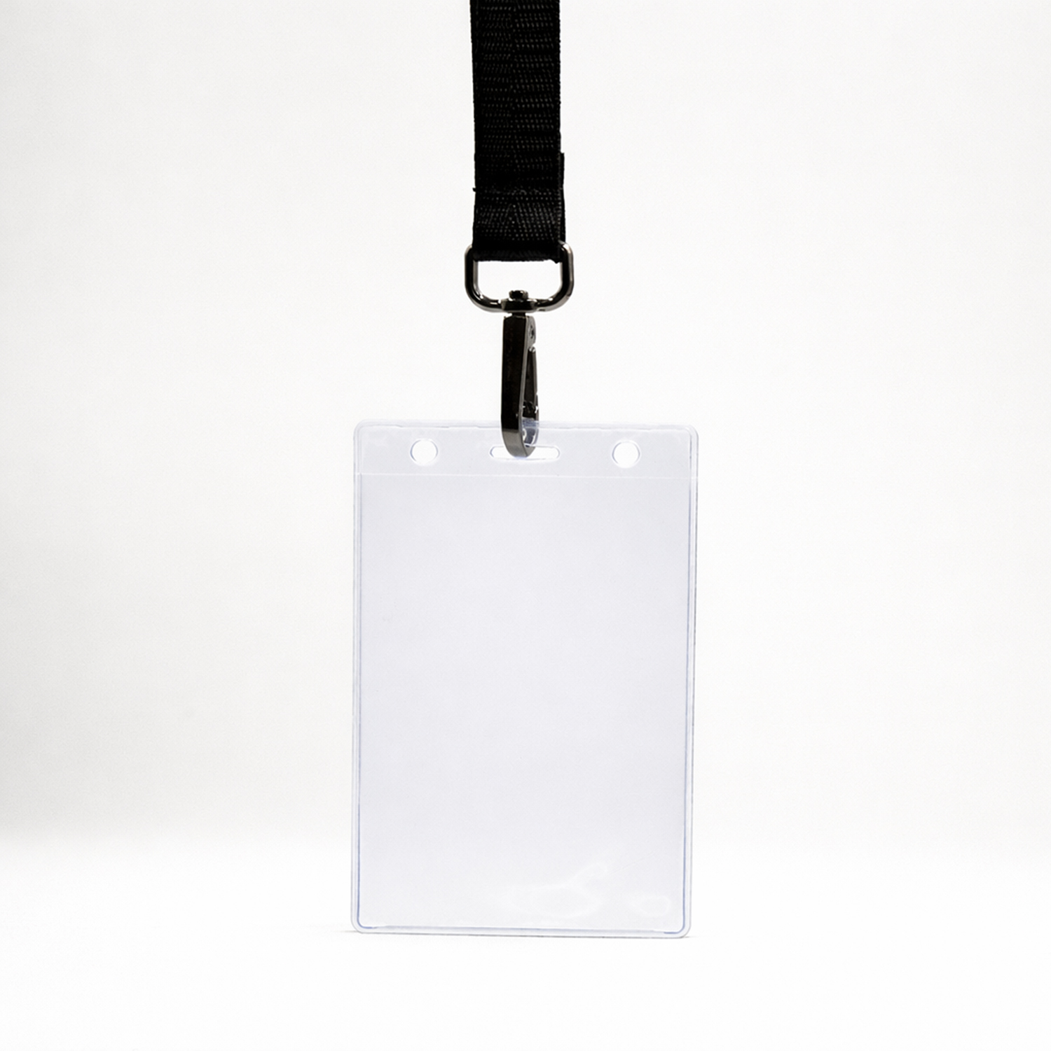 Лента для бейджа Flat, с карабином (черный)