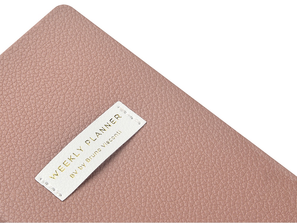 Еженедельник недатированный А6 Morandi. Пыльная роза с нашивкой, пыльно-розовый