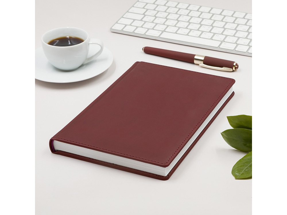 Ежедневник А5 датированный Velvet 2022, бордовый
