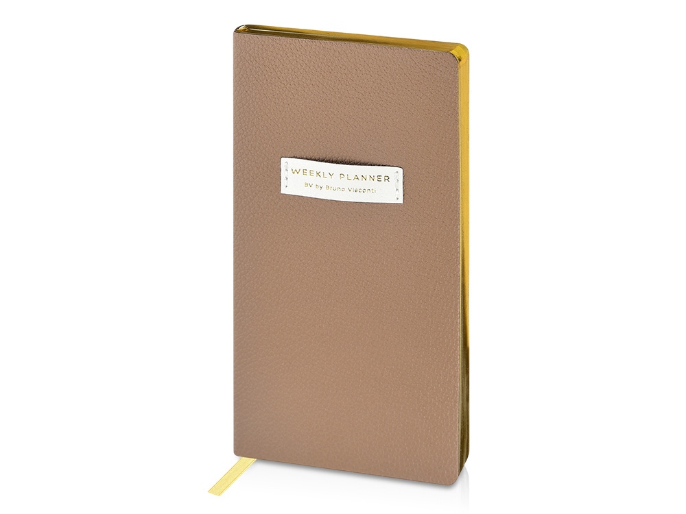 Еженедельник недатированный А6 Total beige с нашивкой, бежевый Еженедельник недатированный А6 Total beige с нашивкой, бежевый