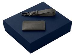 Подарочный набор Long River: картхолдер, ремешок для ключей, синяя коробка Подарочный набор Long River: картхолдер, ремешок для ключей, синяя коробка