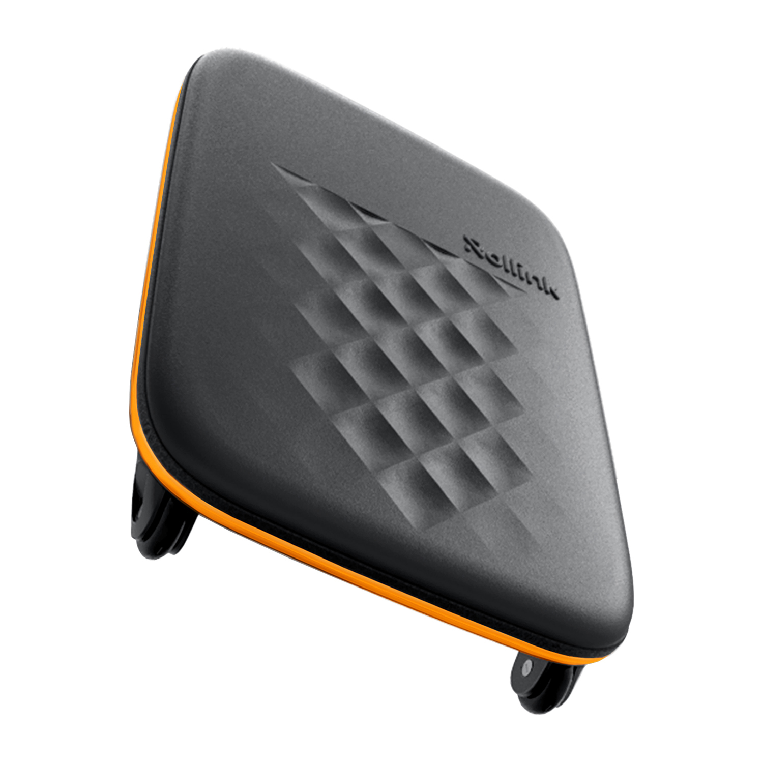 Чемодан складной Rollink Earth 55x40x20 см, 2 колеса, черный/оранжевый