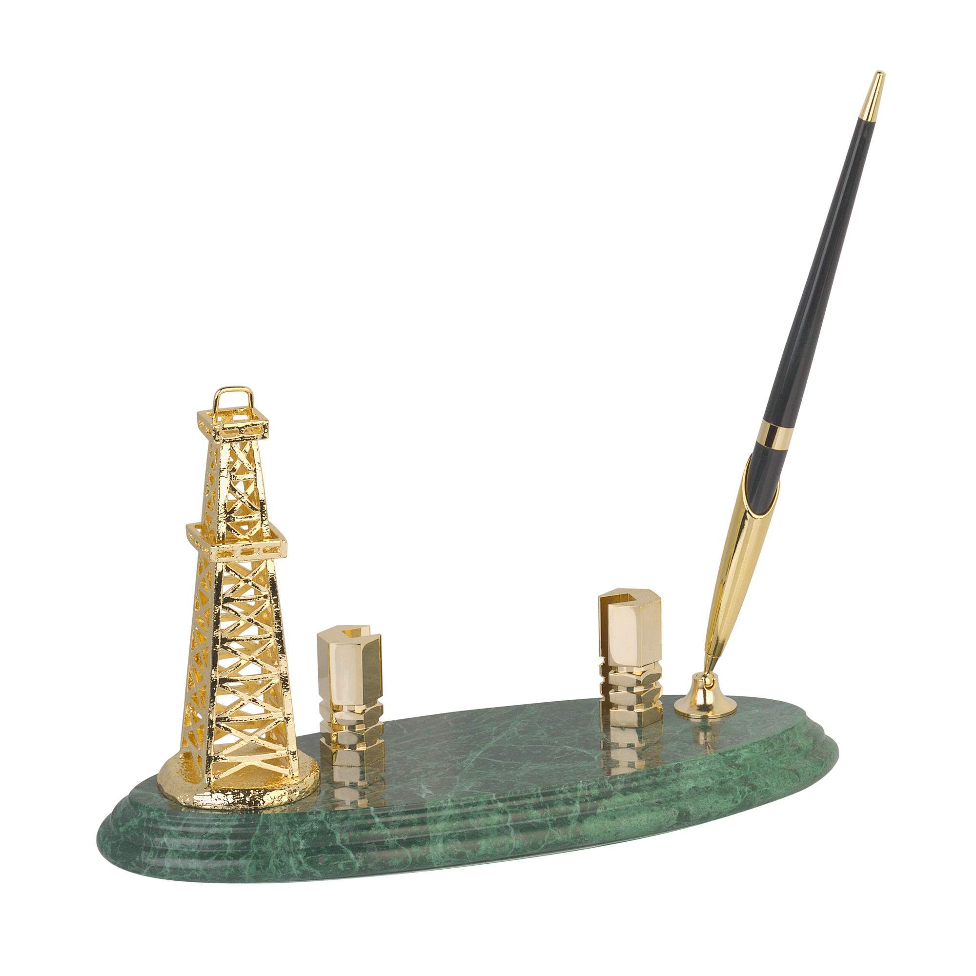 Подставка под визитки "Нефтяная вышка" с ручкой Подставка под визитки "Нефтяная вышка" с ручкой