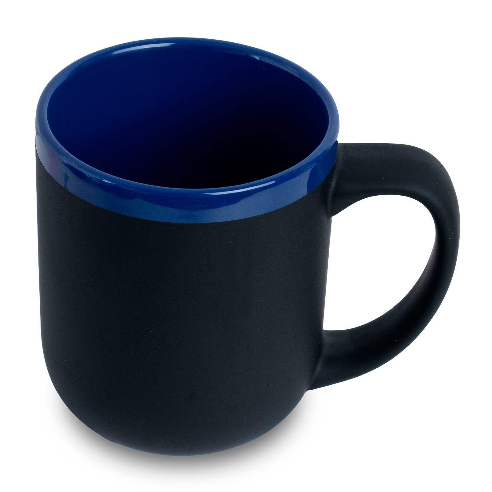 Кружка Barrel, софт-тач, чёрно-синяя