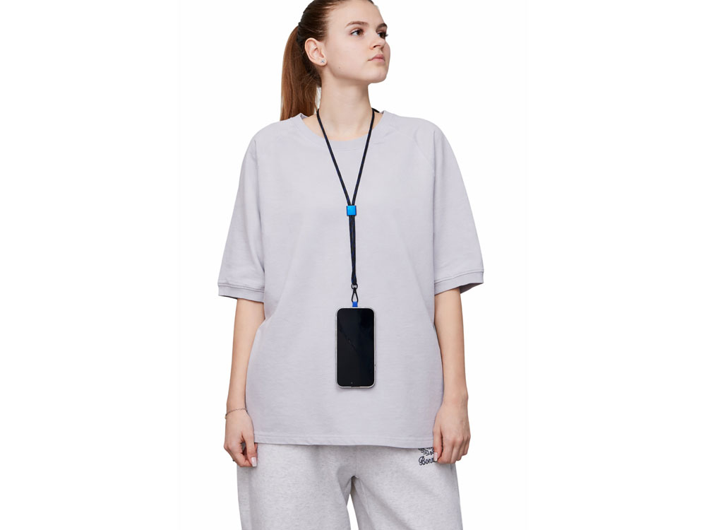 Ремешок на шею для телефона Риксо, синий/черный