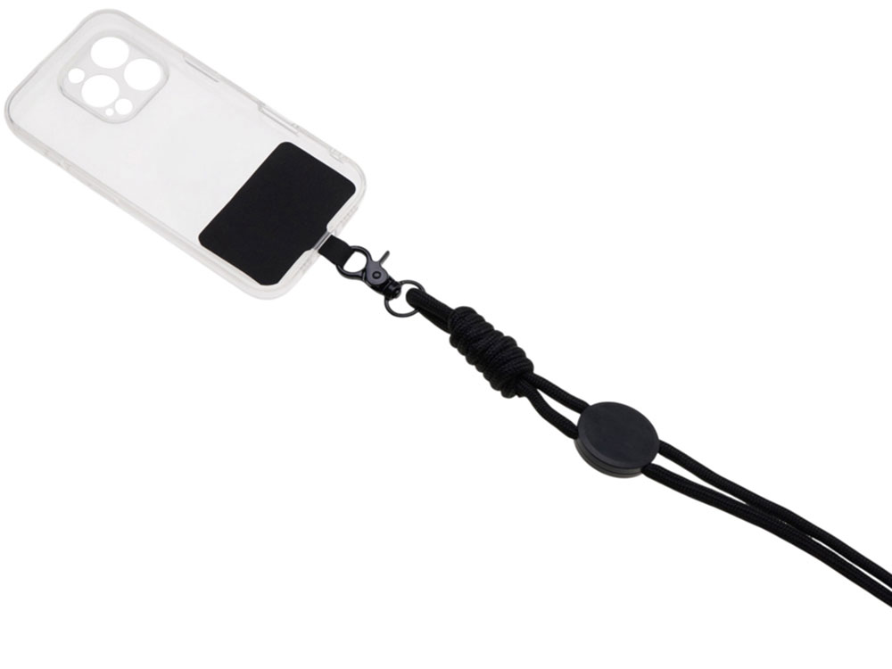 Ремешок на шею для телефона Нэко, черный