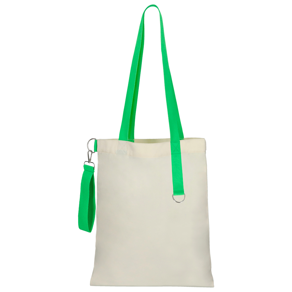 Сумка для покупок White GLOW 325 г/м² с ремувкой, зелёная/зелёная
