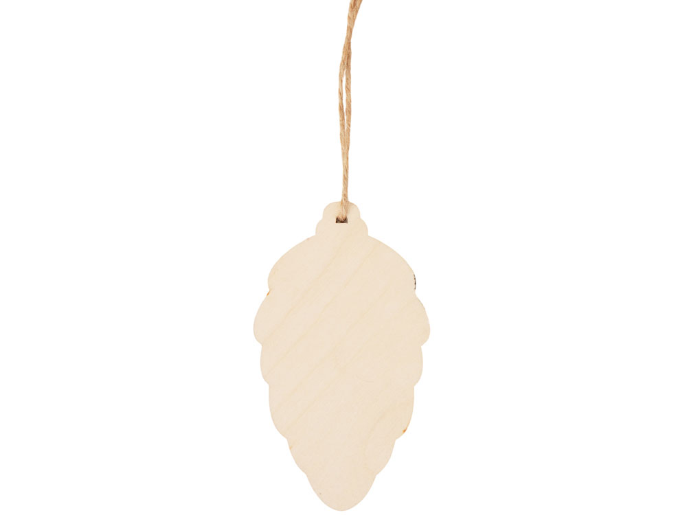 Подвеска шишка с цветной подложкой, красная подложка