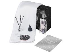 Подарочный набор с пледом, свечой и диффузором, белый Подарочный набор с пледом, свечой и диффузором, белый