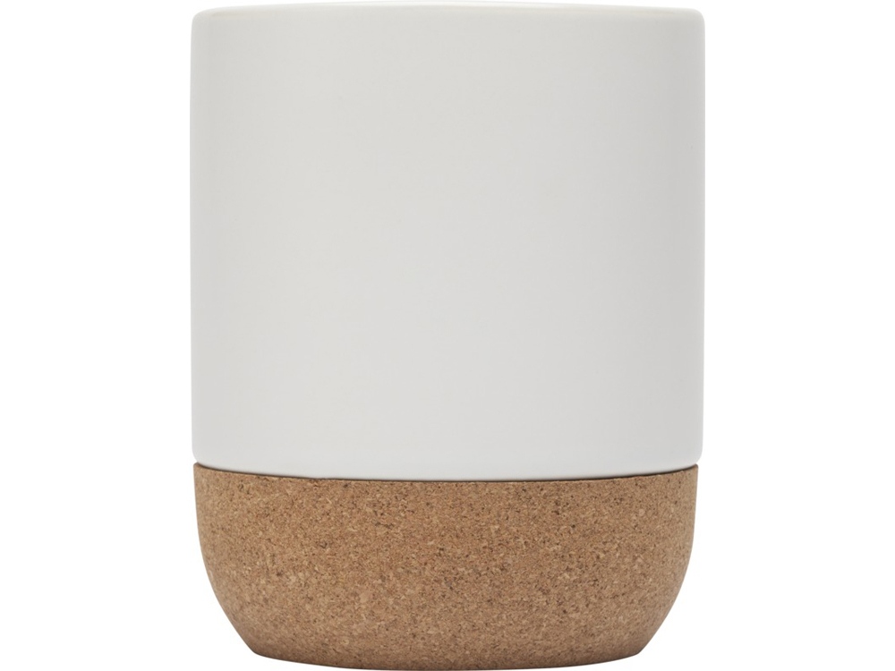 Billie керамическая кружка для сублимации объемом 300 мл с пробковыми деталями, белый