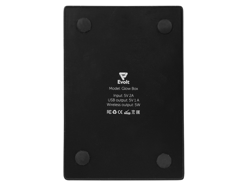 Беспроводная зарядка-подставка с подсветкой Glow box, черный (Р)
