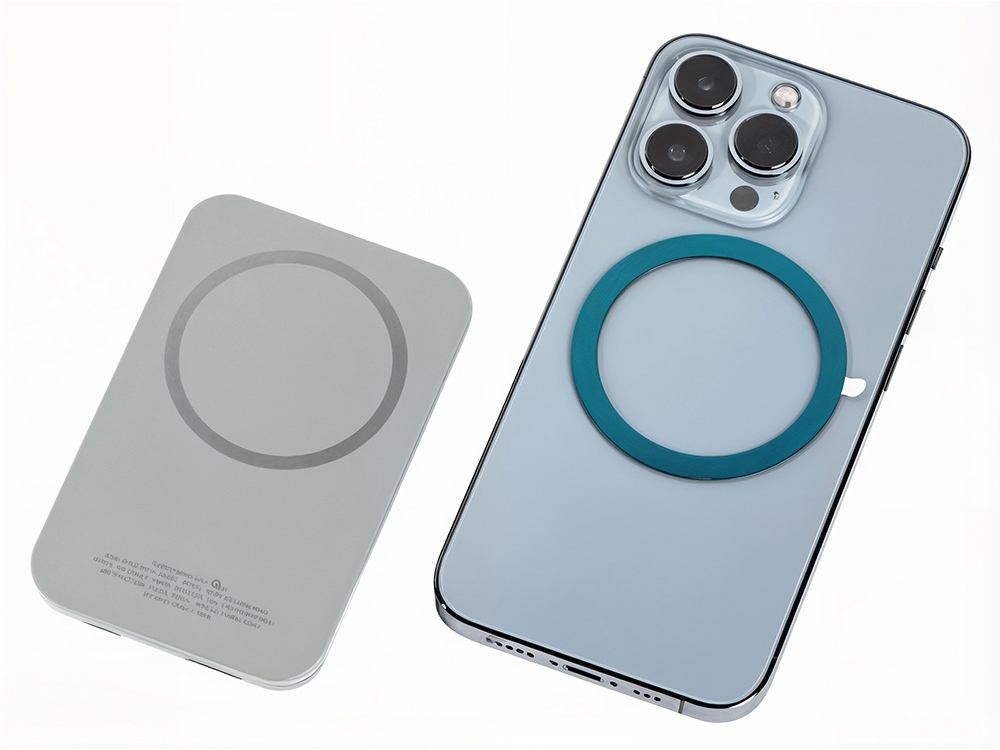 Магнитный беспроводной внешний аккумулятор MagnetIQ, 5000 mah, 10 W, серый Cool gray 7C