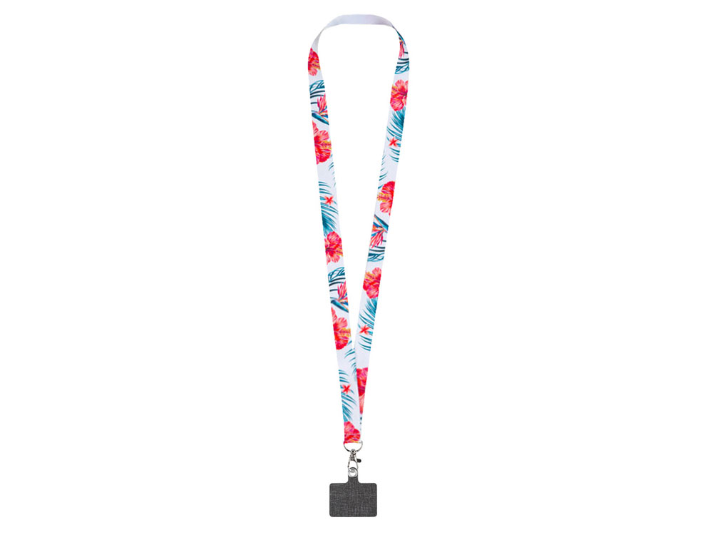 Ланъярд 2 см под сублимацию с карабином и большим держателем для телефона из ПЭ