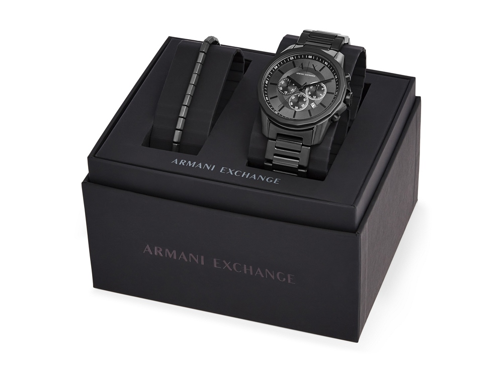 Подарочный набор: часы наручные мужские с браслетом. Armani Exchange