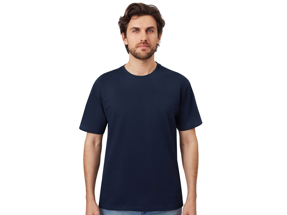 Футболка из френч терри Warsaw унисекс 220гр, темно-синий