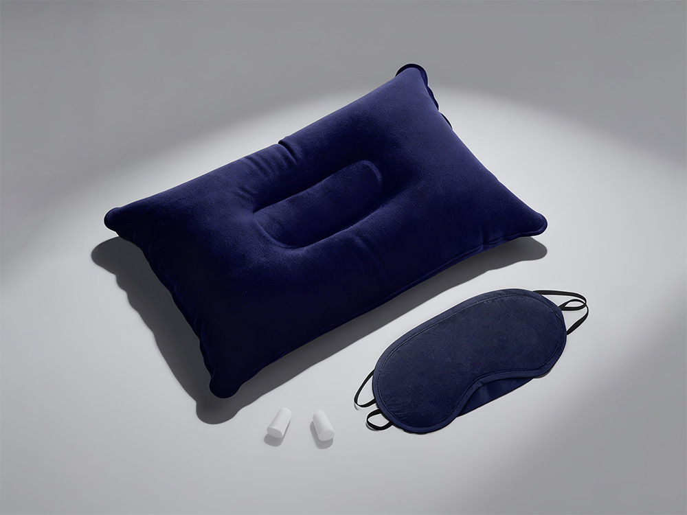 Набор для путешествия с прямоугольной подушкой Cloud, синий