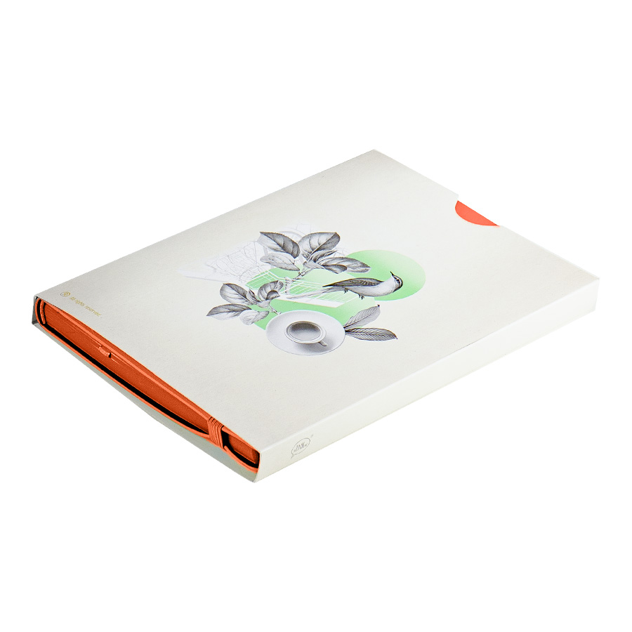 Бизнес-блокнот "RILY", формат А5,  оранжевый, блок в точку