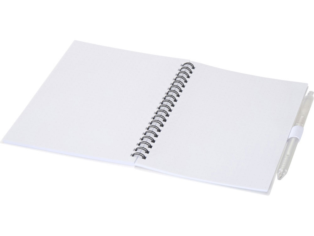 Набор Niove из блокнота из переработанного пластика в мягкой обложке и шариковой ручки (синие чернила) - Белый