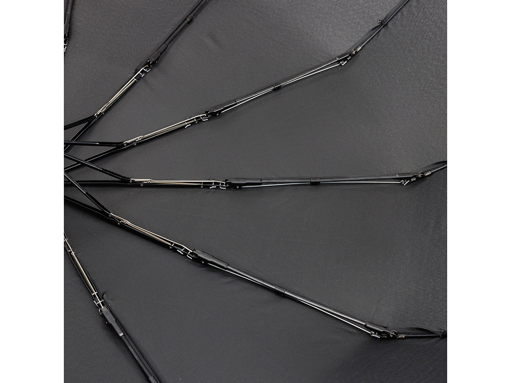 Зонт складной мужской TORBER, автомат, 3 сложения, черный, каркас сталь/файбергласс, эпонж, пластиковая ручка, диаметр 103 см