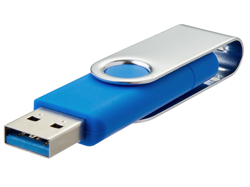 USB3.0/USB Type-C флешка на 16 Гб Квебек C, синий