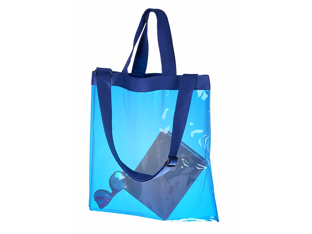 Сумка Frank из прозрачного пластика с регулирующейся лямкой, синий Сумка Frank из прозрачного пластика с регулирующейся лямкой, синий