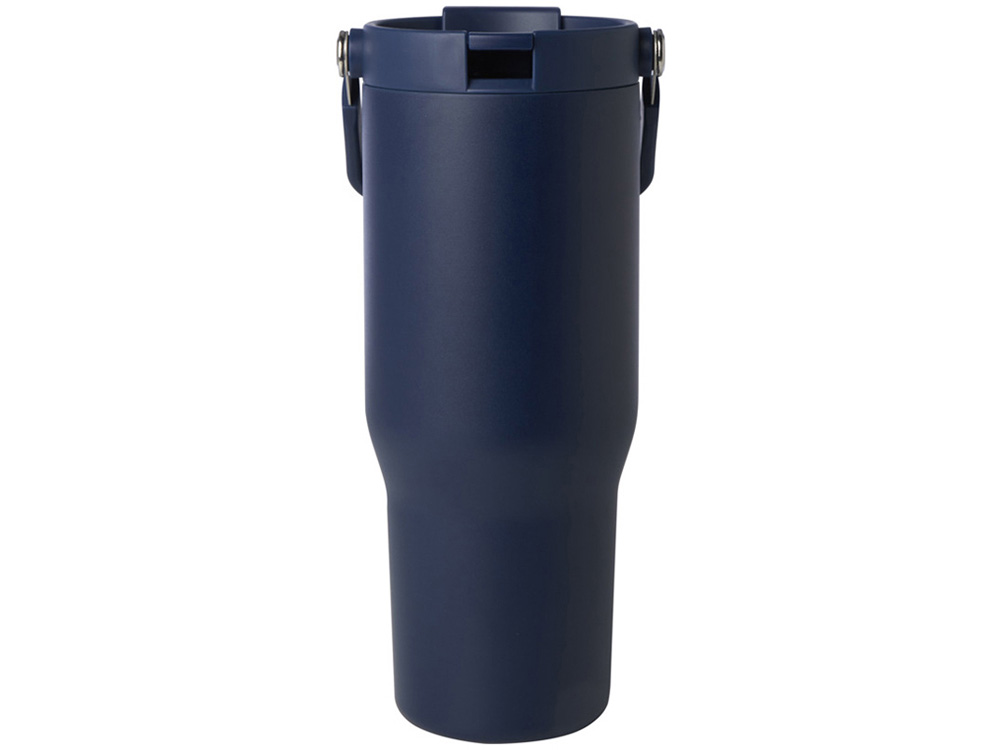 Термостакан Bronx объемом 900 мл из меди и переработанной нержавеющей стали, сертифицированной по стандарту RCS, с вакуумной изоляцией и крышкой с двойной функцией - Темно - синий