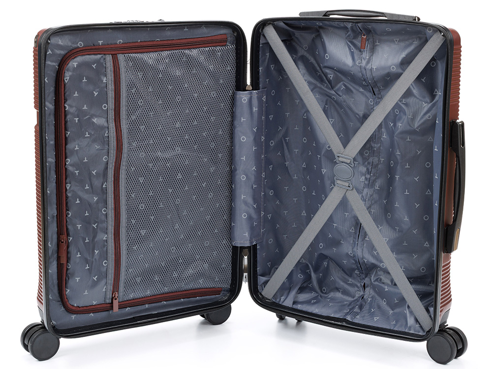 Чемодан TORBER Onego, бордовый, ABS-пластик, 59,5 х 39,5 х 24 см, 46 л