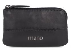 Ключница Mano Don Romeo с RFID защитой, натуральная кожа в чёрном цвете, 11,5 х 1 х 6,5 см