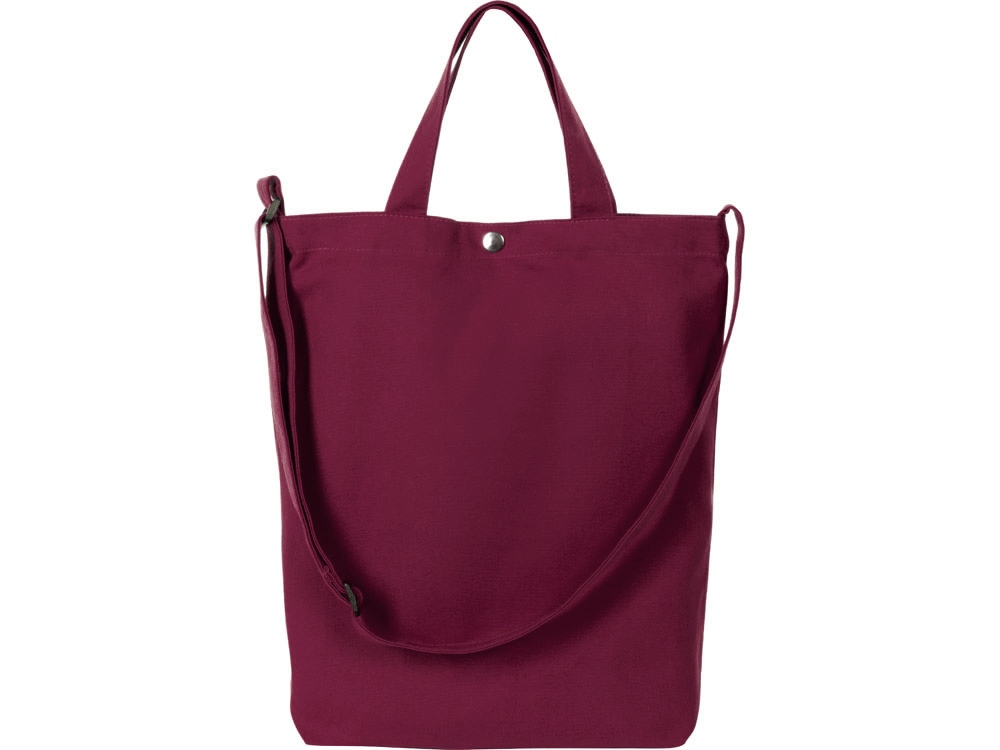 Сумка Helfer из хлопка на кнопке с регулирующейся лямкой, бордовый