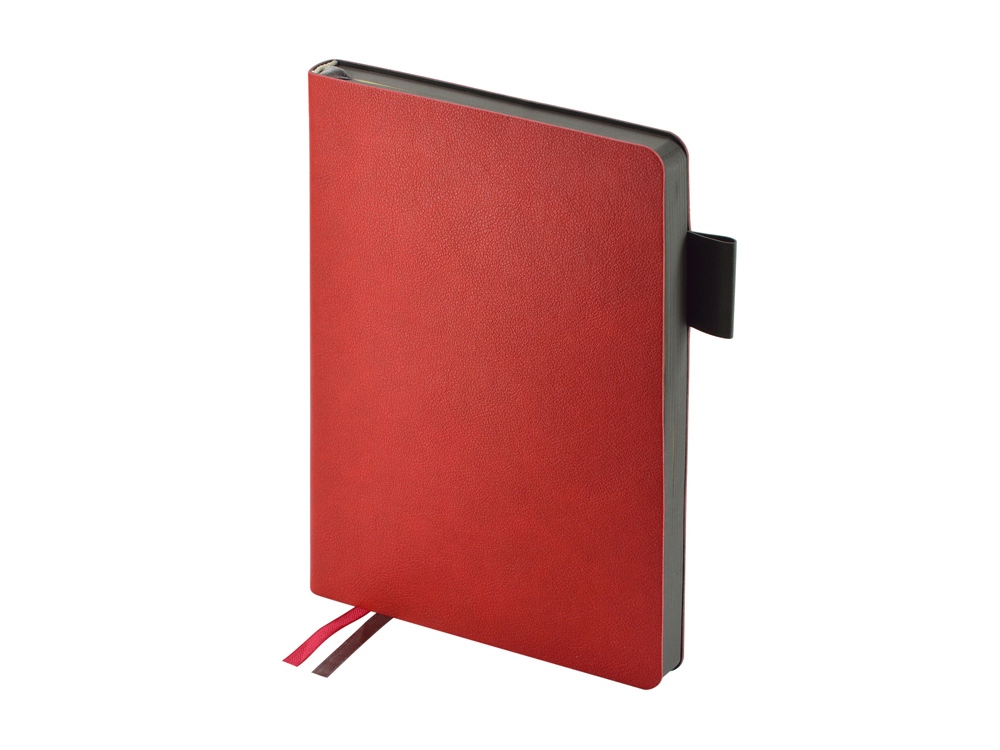 Ежедневник А5 датированный Boston 2026, красный с серым обрезом Ежедневник А5 датированный Boston 2026, красный с серым обрезом