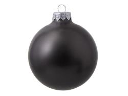 Стеклянный елочный шар Christmas bauble, черный металлик, с серебристым колпачком в черной коробке Стеклянный елочный шар Christmas bauble, черный металлик, с серебристым колпачком в черной коробке