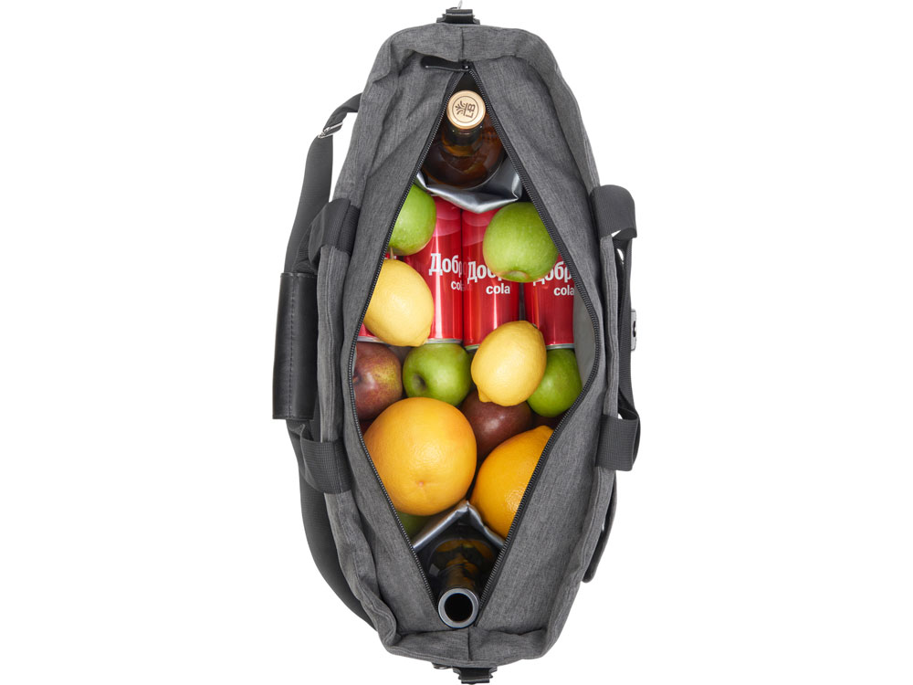 Сумка-холодильник Fabrizio со штопором, серый/черный