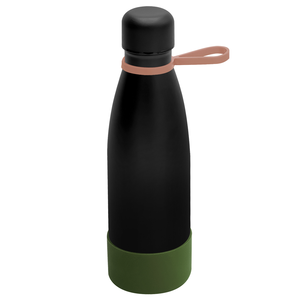 Термобутылка герметичная вакуумная Olivia To Go, чёрный/мокко/хаки