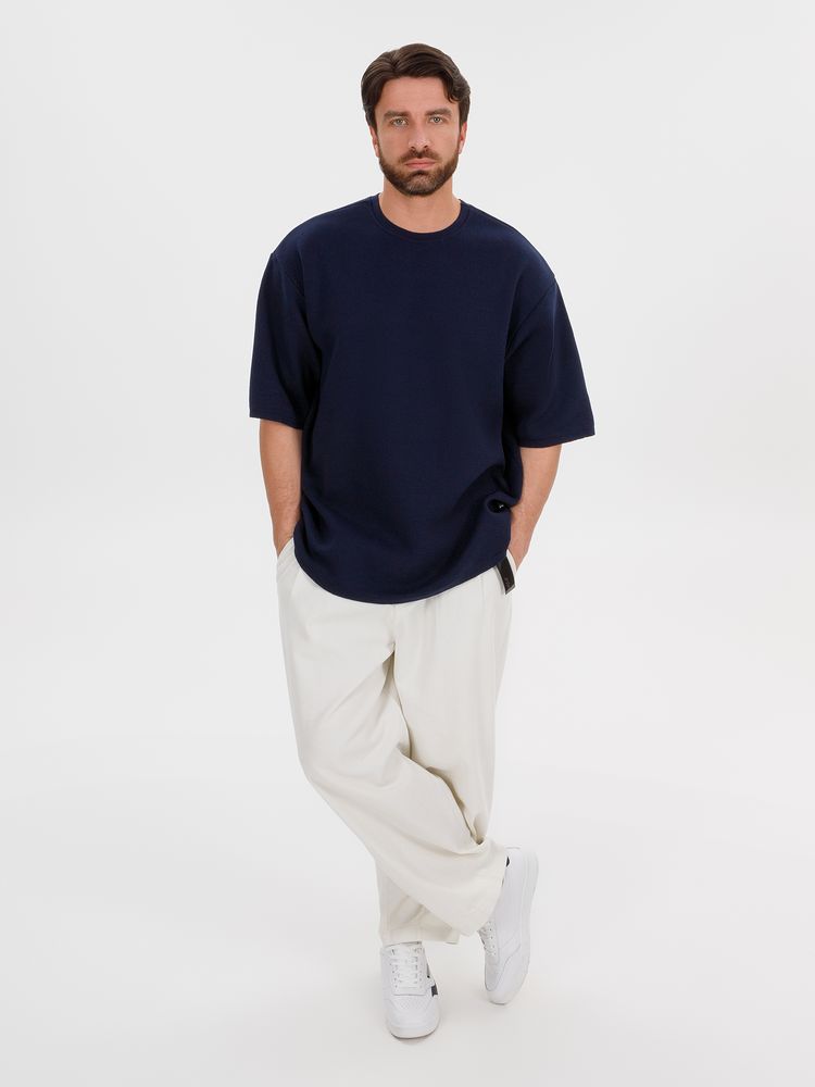 Джемпер с коротким рукавом Siluetti Volumica, темно-синий