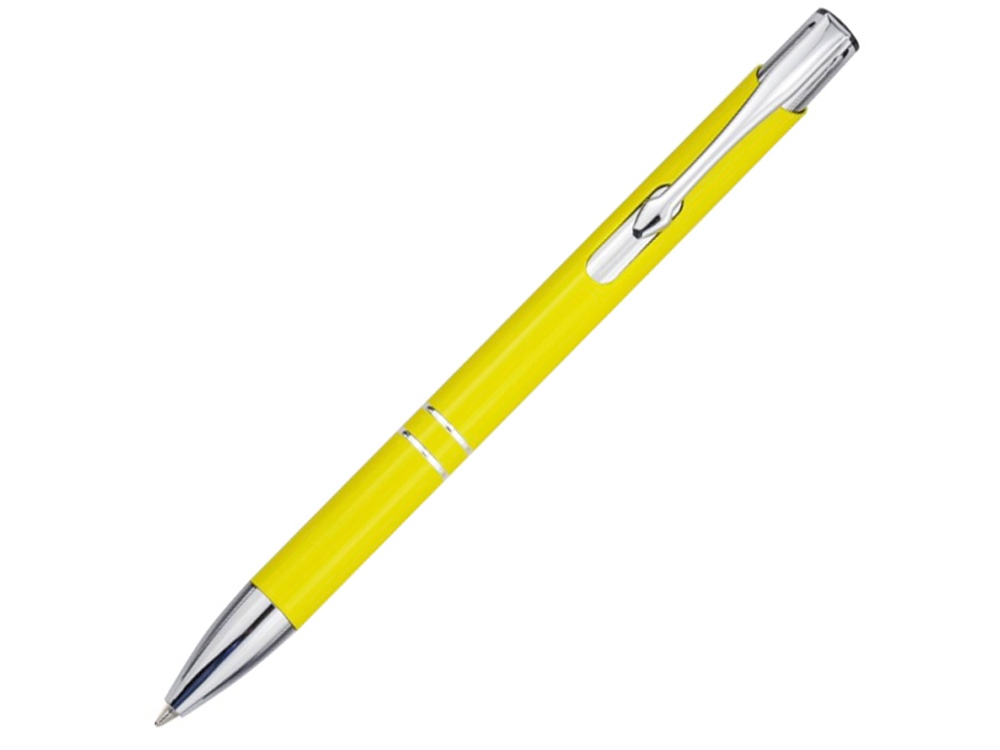 Алюминиевая шариковая кнопочная ручка Moneta, черные чернила, желтый